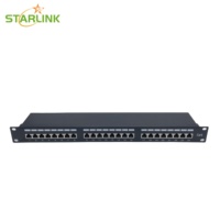 Starlink S/FTP IDC Punch Down Shielded Cat.6 Network Distribution Frame Dengan Kabel Pembumian - 1U 24 Port Panel Patch Rak Mount