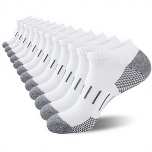 Chaussettes de sport tricotées rayées pour hommes Heatuff, à coupe basse, avec absorption de l'humidité, coussinets de <span class=keywords><strong>compression</strong></span>, pour la course, lot de 6, ODM - Product Image 2
