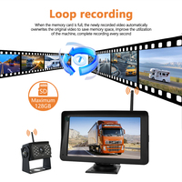 Sistema de cámara de respaldo de Vista trasera inalámbrica de 7 pulgadas Monitor HD de visión nocturna impermeable Control remoto para ayuda de marcha atrás de coche grande