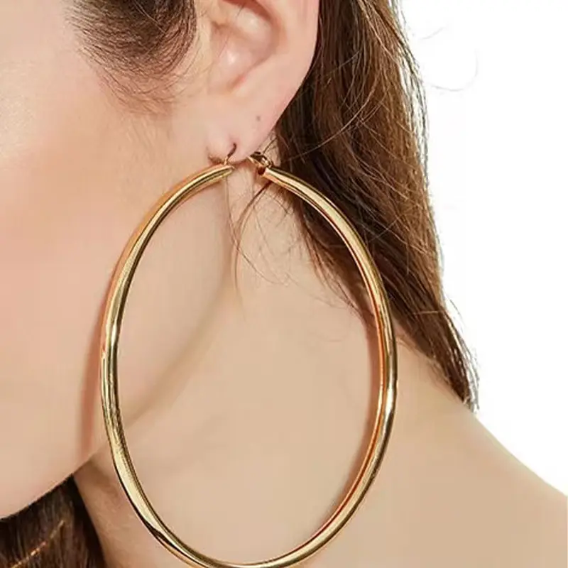 Wholesale 316L Stainless Steel Trendy Chunky Hoop Earring Set Gold Plated Plain Circle Wire Mens Small Mini Huggie Hoop Earrings