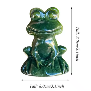 Wholesale Obsidian Green <strong>Jade</strong> Frog Animal Crystal Crafts Natural Healing <strong>Stones</strong> Carving for Home Decoration and Gifts - Product Image 6