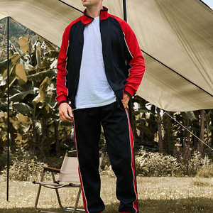 Traje de sudor para hombre, traje de <span class=keywords><strong>2</strong></span> piezas, chaquetas de manga larga para hombre, Tops, conjunto de chándales deportivos de contraste informal para correr - Product Image 3