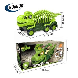 HUANUO Ensemble de jouets de camion squelette de dinosaure acousto-optique Jouets de voiture de dinosaure à éjection pour garçons - Product Image 5