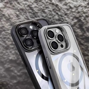 Custodia per pellicola per <span class=keywords><strong>iPhone</strong></span> 16 14 15 13 <span class=keywords><strong>12</strong></span> <span class=keywords><strong>Pro</strong></span> <span class=keywords><strong>Max</strong></span> supporto per <span class=keywords><strong>fotocamera</strong></span> in lega trasparente <span class=keywords><strong>Cover</strong></span> magnetica in acrilico - Product Image 5