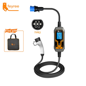 Chargeur EV portable feyree 7kW, chargeur rapide 32A monophasé, courant réglable, charge AC à domicile avec prise CEE 3 broches - Product Image 1