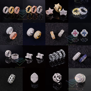 Bague personnalisée en moissanite, plaquée or, argent sterling 925, moissanite VVS, passe le testeur de diamants, bague hip-hop, tendance. - Product Image 5