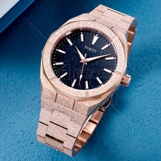 OEM ODM Custom Logo Square Fashion Luxury Frosted Dust Star Private Label Men Quartz Watch