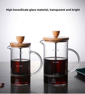 High Quality 400ml 800ml Borosilicate Glass French Press <b>Coffee</b> Maker with Stainless Steel <b>Filter</b> Mesh for Green Tea Milk Making - Product Image 4