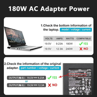 Pengisi Daya Laptop Gaming 130W Untuk Dell, Ujung Bulat 7.45.0mm, Adaptor Daya Efisiensi Tinggi