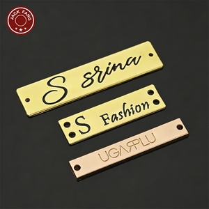 JACK FANG Metal Clothing Labels Rectangle Embossed Custom Brand <b>Name</b> <b>Tags</b> for Garment Use - Product Image 5