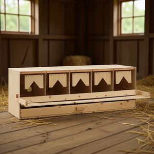 Nido de pino macizo para gallinas ponedoras, 5 compartimentos, 46.1x13x15, jaula para animales, para gallinas - Product Image 2