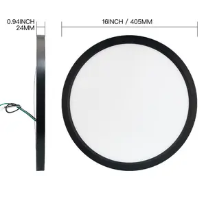 Black Surface Mounted 16inch 30W Led Ceiling Light And Edge-lit Round Flush Mount Flat Panel Light