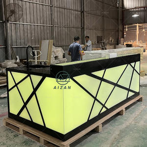 Meubles de bar de haute qualité, comptoir de bar contemporain avec éclairage LED pour discothèque, pub, restaurant, salon d'aéroport - Product Image 3