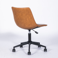Fauteuil de bureau moderne en cuir, pivotant et réglable, avec dossier croisé, accoudoirs fixes, pieds en plastique, garantie 2 ans, certifié BIFMA