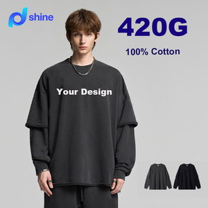 Sweat-shirt à capuche unisexe en coton 100% de haute qualité, 420 g, broderie personnalisée, impression en relief, sweat-shirt surdimensionné, sweat-shirt pour homme - Product Image 1