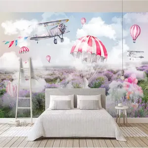 مخصص جدارية صور ورق حائط 3D خلفيات الاطفال منطاد الهواء الساخن الجداريات غرفة المعيشة ديكور