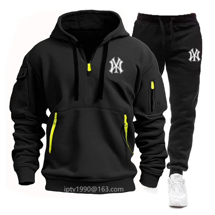 Stripe Sports Suit Men's Spring Autumn Casual Cardigan Sweatshirt Sweatpants Preppy Two-piece Set New Unisex Joggers Tracksuits