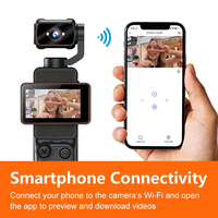 Caméra de poche portable 1080p HD avec connectivité Wi-Fi directe, écran rabattable de 1,97 pouce pour les voyages en extérieur, les courtes vidéos et le vlogging