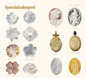 Trèfle à quatre feuilles naturel sur mesure en nacre blanche à dos plat, personnalisation en gros disponible, <span class=keywords><strong>fournisseur</strong></span> de pierres précieuses en forme de trèfle - Product Image 5