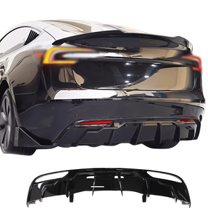 Gute HX3FR Black Rear Bumper Lip <strong>Diffuser</strong> Spoiler for Tesla <strong>Model</strong> <strong>3</strong> Highland 2024+ Plastic Exterior Body Kit - Product Image 4