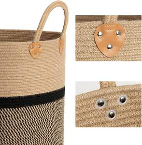 Cubes de rangement Bacs Panier Organisateur Convient aux étagères de rangement 13 "<span class=keywords><strong>X</strong></span> 13" Étagère élégante en corde tissée Panier Rangement de la buanderie - Product Image 6