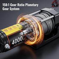 Treuil électrique LION WINCHS WIN-4000S-12V 12V 4000LBS pour véhicules tout-terrain ATV/UTV avec corde synthétique et câble en acier
