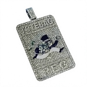 Vintage 925 Silver Moissanite Cartoon Pendant Themed <b>Charm</b> Unisex Everyday Wear Bezel Setting Round Cut - Product Image 1