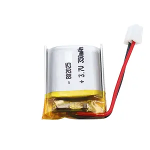 Batería de polímero de litio para auriculares inalámbricos, Walkman GPS, 802025 mah, 350 V, 3,7