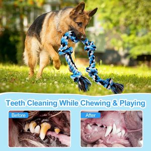 ของเล่นเชือกฝ้ายผสมรักษ์โลกสำหรับสุนัขพันธุ์ใหญ่ ของเล่นเคี้ยวสำหรับสัตว์เลี้ยงที่ทนทาน ของเล่นเชือกสำหรับสุนัขพันธุ์ใหญ่ - Product Image 4