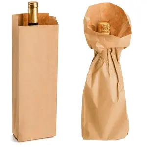 Bolsa de saco de pacotes para carregar, de alta qualidade, material seguro para alimentos, natural, bolsa de papel marrom para armazenamento de pão