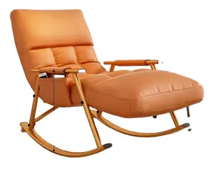 Роскошное кожаное одинарное кресло-качалка, легкая гостиная, для взрослых, для домашнего отдыха, для внутреннего и наружного использования, без упаковки