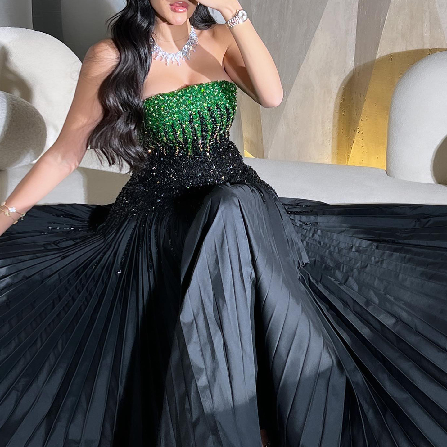 Buy Black Green Prom Dress Maxi Length, Plus Sizes | Alibaba.com