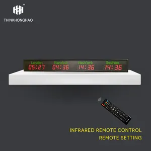 Đồng Hồ Kỹ Thuật Số Khách Sạn Với GPS Chức Năng Điều Khiển Từ Xa Độ Sáng Cao Đồng Hồ Led <span class=keywords><strong>4</strong></span> Múi Giờ Thành Phố Đồng Hồ Điện Tử - Product Image 5