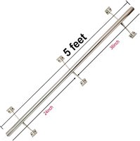Kit de Rail de pied pour barre takara, 4 pieds, barre de protection en acier inoxydable, Kit de tubes pour mur