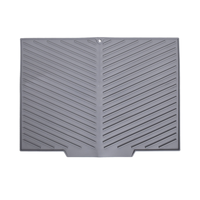 Tapis de séchage en silicone avec rainures de drainage, résistant à la chaleur, antidérapant, pour comptoir de cuisine, bols, tasses et vaisselle