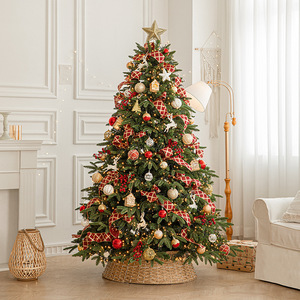 WH STC23 New Luxury Encrypted PE Mixed Leaf Woven Base Warm White <b>LED</b> <b>Lights</b> Indoor Use Christmas <b>Tree</b> Package Home Decorations - Product Image 1