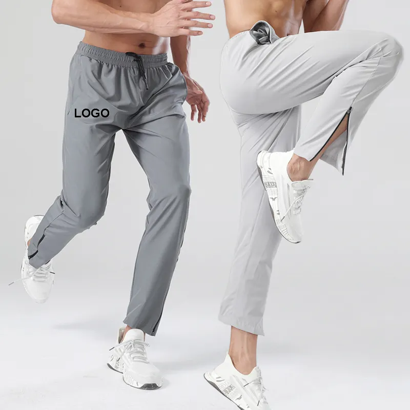 Man Fitness Gym Wear Zip Leg Trousers Custom Logo Workout Running Sport Pants Jogger Sweatpants Mujer For Men