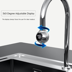 Adattatore per Rubinetto da Cucina Galenpoo Moderno con Interfaccia Universale Cromata, Display LED per Temperatura e Flusso - Product Image 2