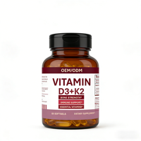 Gélules de vitamine D3+K2 - Fournissant de l'énergie Complément alimentaire pour adultes 60 gélules/flacon OEM/ODM