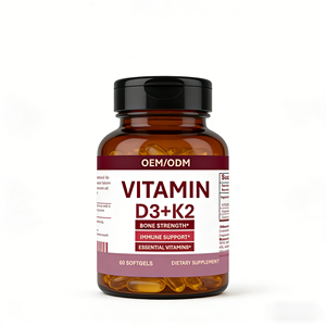 Gélules de vitamine <span class=keywords><strong>D3</strong></span>+<span class=keywords><strong>K2</strong></span> - Fournissant de l'énergie Complément alimentaire pour adultes 60 gélules/flacon OEM/ODM - Product Image 1