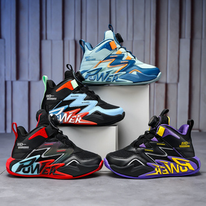 Cema Factory Custom Logo Kids Sneakers Fabric Breathable Upper Swivel Button Children Casual <strong>Basketball</strong> Style <strong>Shoes</strong> - Product Image 6