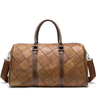 Sac de voyage pratique avec grande capacité, durable et résistant à l'usure, en cuir véritable, style vintage, fermeture à glissière