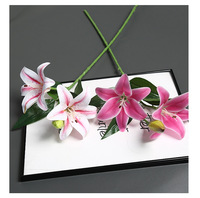 2 Blumen 1 Knospe Lilie Künstliche 3D-gedruckte Weiche PVC-Blumen Heimtextilien Hochzeits-Blumenarrangements Partydekoration
