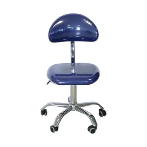 Güzel mavi renk diş hekimi tıbbi ergonomik dışkı diş asistanı dışkı ile klinik için kaplama bacaklar tekerlek dişçi sandalyesi