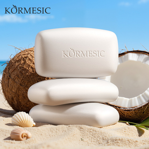 KORMESIC Jabón <span class=keywords><strong>de</strong></span> <span class=keywords><strong>Coco</strong></span> Natural Orgánico Blanqueador, Suavizante y Nutritivo <span class=keywords><strong>de</strong></span> Larga Duración, 100g, Venta al Por Mayor OEM ODM - Product Image 1
