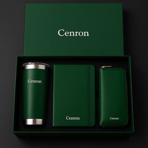 Premium <b>Orange</b> Corporate Gift Set : Stainless-Steel Tumbler, PU Notebook & Leather Wallet for Business Branding - Product Image 2
