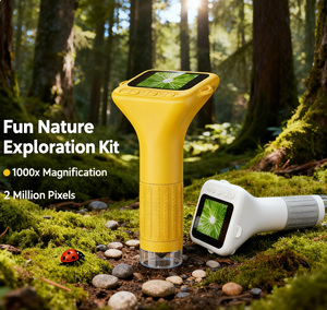375 nouveau cadeau scientifique pour enfants 2 pouces Portable Mini électronique 1000X loupe 8LED lumière portable numérique enfants <span class=keywords><strong>Microscope</strong></span> - Product Image 1