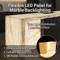 Feuille LED ultra-fine DC24V découpable et dimmable, pour éclairage de meuble sous plan en marbre ou pierre, panneau LED flexible matriciel