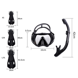 Ensemble de plongée portable en gros avec palmes, masque et tuba pour sports nautiques - Product Image 4
