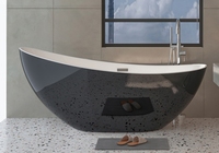 Baignoire en acrylique de grande taille de type spa utilitaire en forme de croissant, baignoire nordique, intégrée, sans couture, hôtel, baignoire européenne indépendante